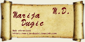 Marija Dugić vizit kartica